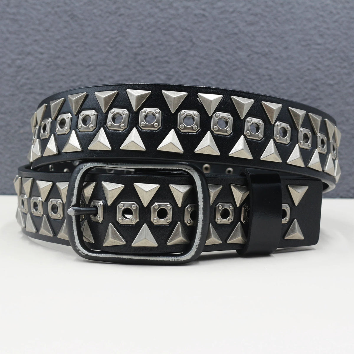 Punk Studded Leather Belt