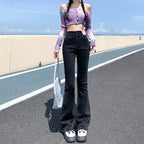 Women's High-Waisted Full-Length Flare Jeans