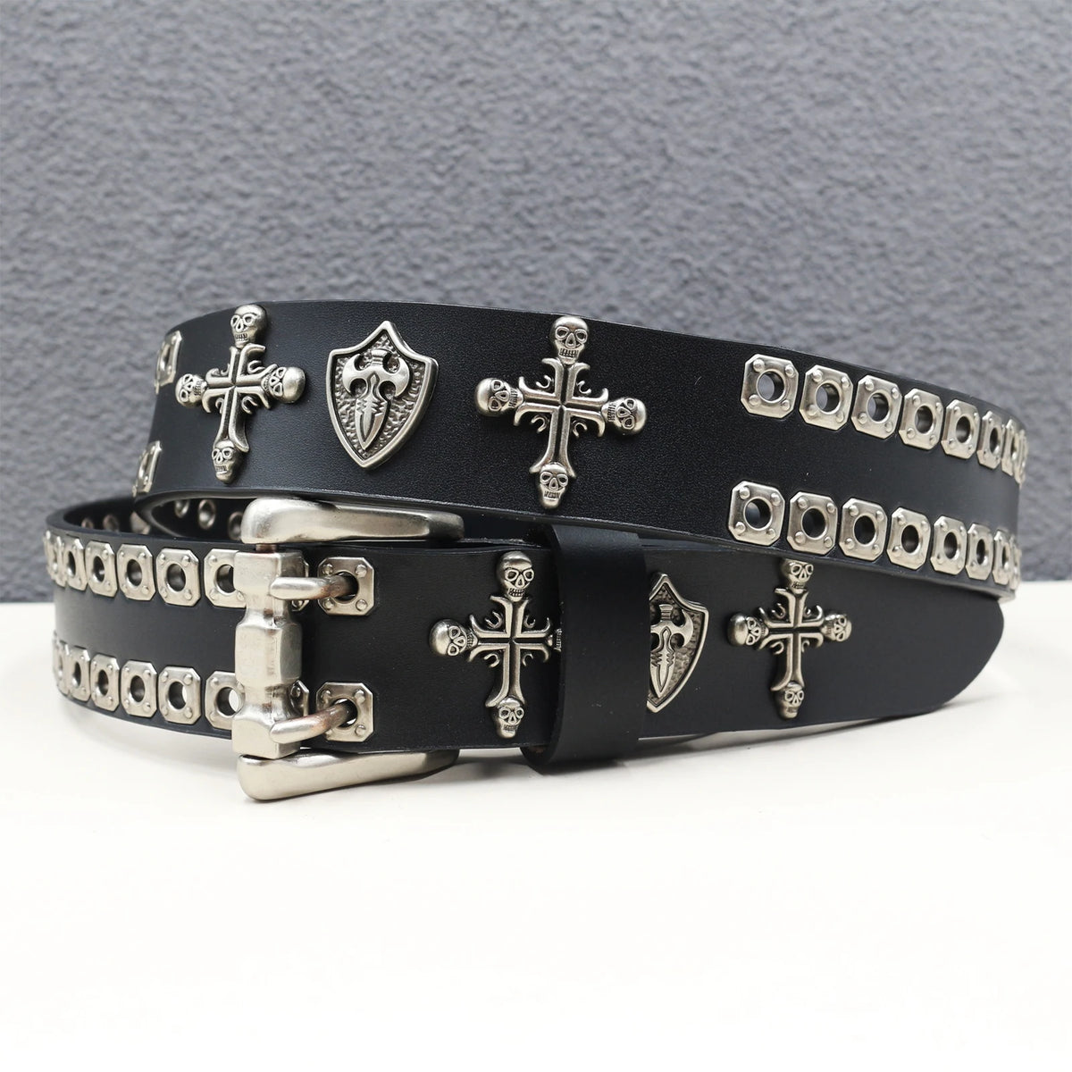 Punk Studded Leather Belt