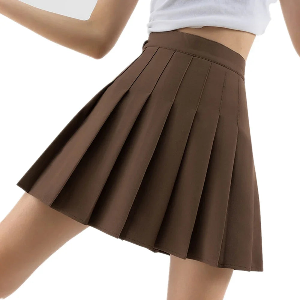 Grunge Plaid Pleated Mini Skirt
