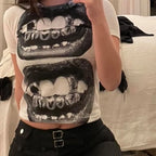 Women's Graphic Lips Short-Sleeve T-Shirt