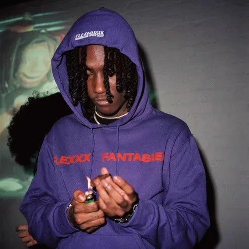 Purple Flexxx Fantasies Graphic Pullover Hoodie