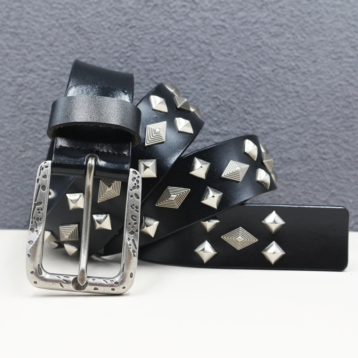 Punk Studded Leather Belt
