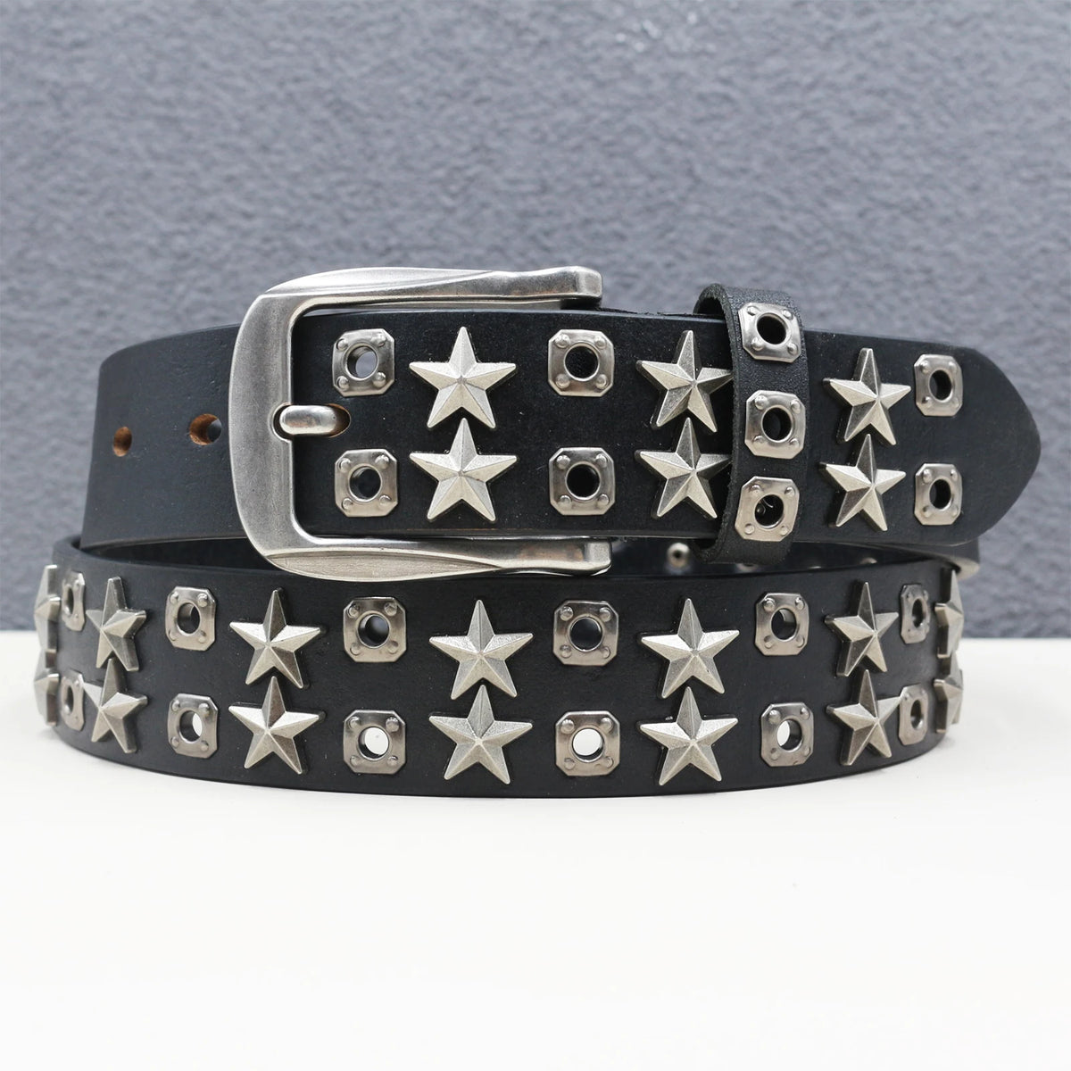 Punk Studded Leather Belt