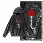 Men's Black Graphic Cotton Hoodie