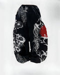 Graphic Floral Wide-Leg Pants with Elastic Waist