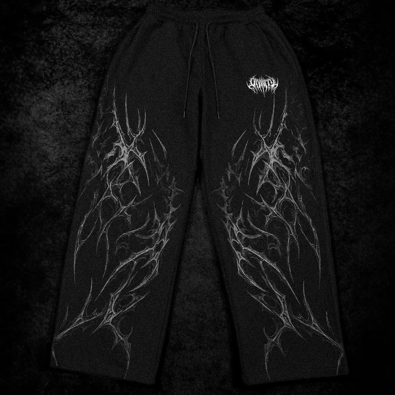 Men's Gothic Graphic Wide-Leg Sweatpants