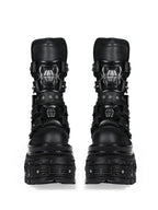 Black Rivet Platform Motorcycle Boots