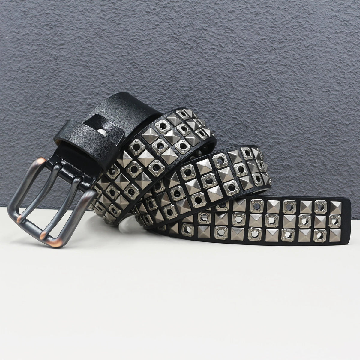 Punk Studded Leather Belt