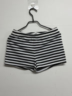 Grunge Black-and-White Striped Low-Rise Shorts