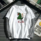 Men’s Layered Long-Sleeve T-Shirt with Striped Sleeves