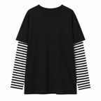 Grunge Striped Layered Long-Sleeve T-Shirt