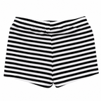 Women's Black-and-White Striped Low-Rise Shorts