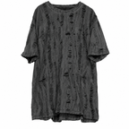 Men's Dark Gray Distressed Short-Sleeve T-Shirt