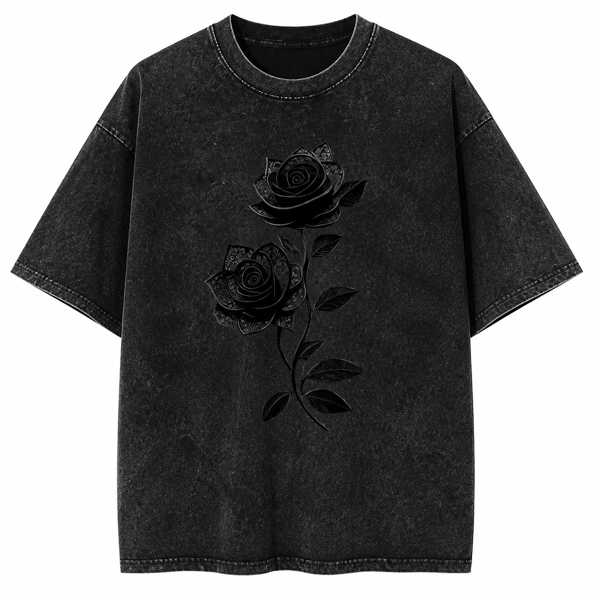 Grunge Washed Rose Graphic T-Shirt
