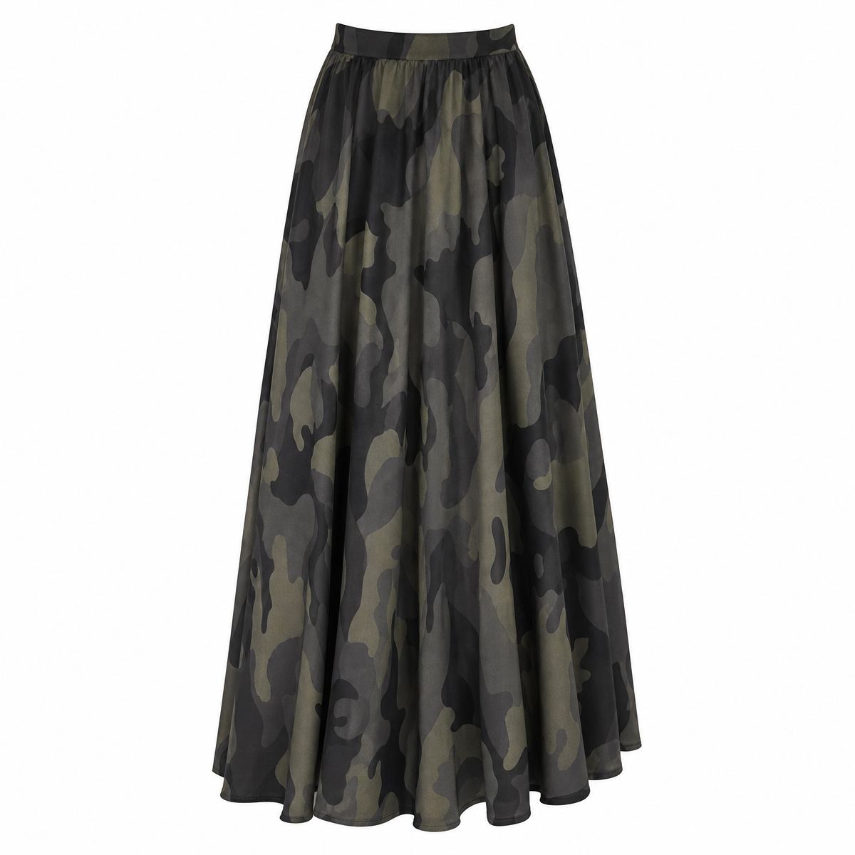 Women's High-Waisted A-Line Camouflage Skirt