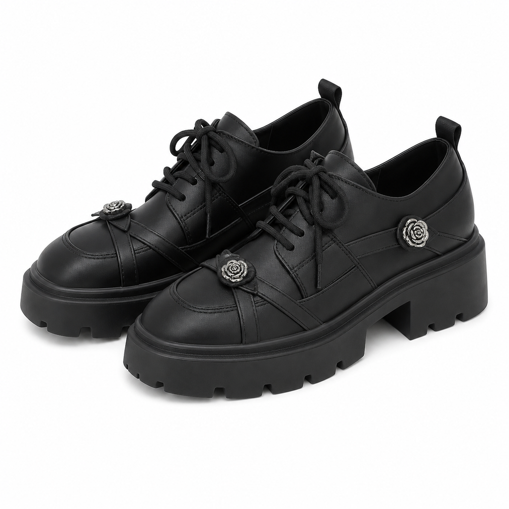 Women's Rose-Buckle Platform Loafers