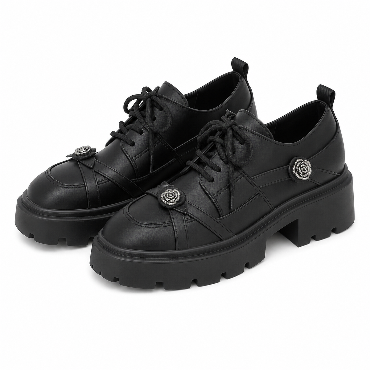 Women's Rose-Buckle Platform Loafers
