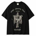 Grunge Skeleton Graphic Black T-Shirt