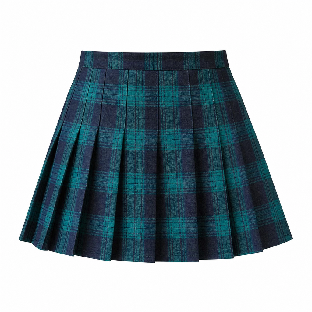 Grunge Plaid Pleated Mini Skirt