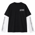 Black Graphic Layered-Look T-Shirt
