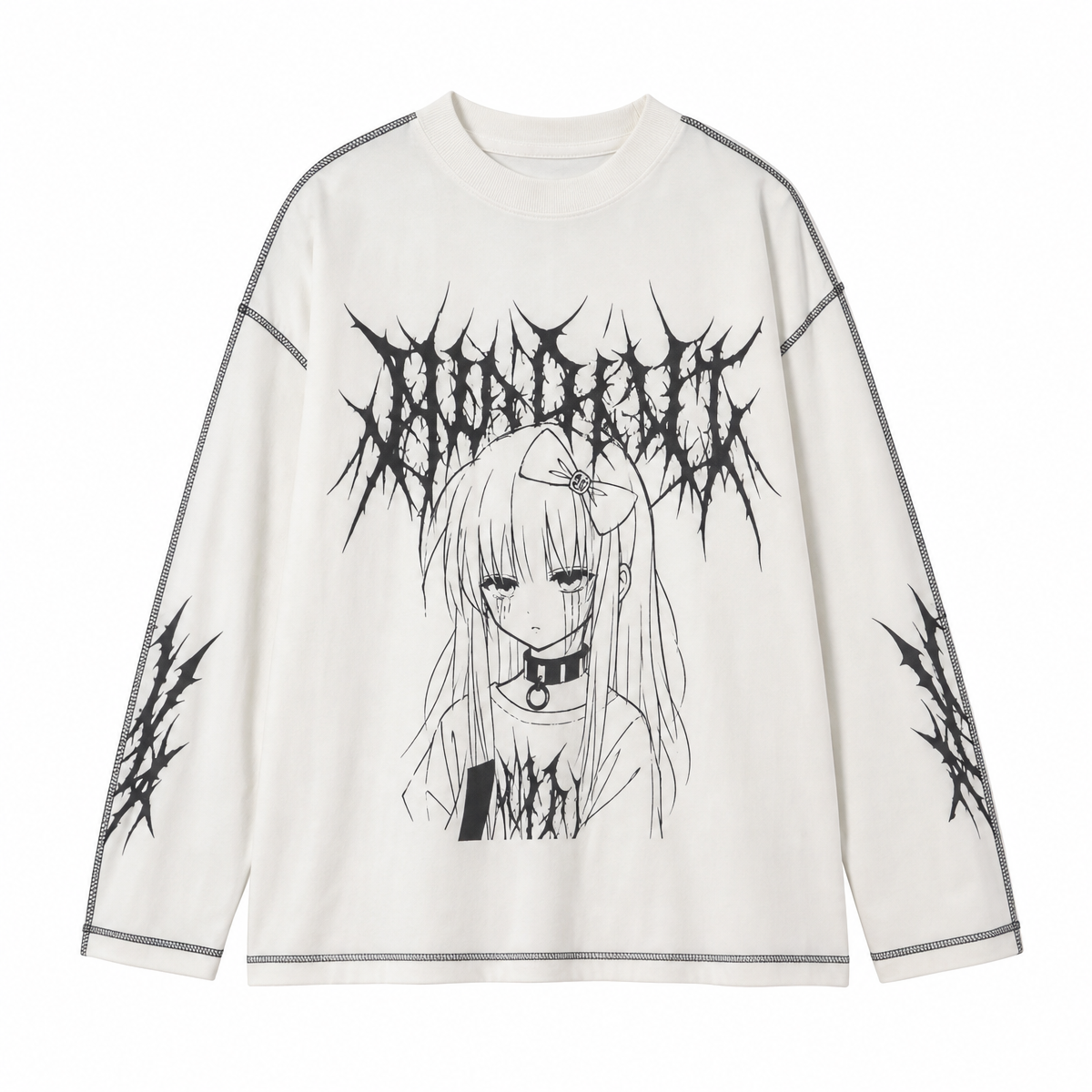 Graphic Print Oversized Long-Sleeve T-Shirt