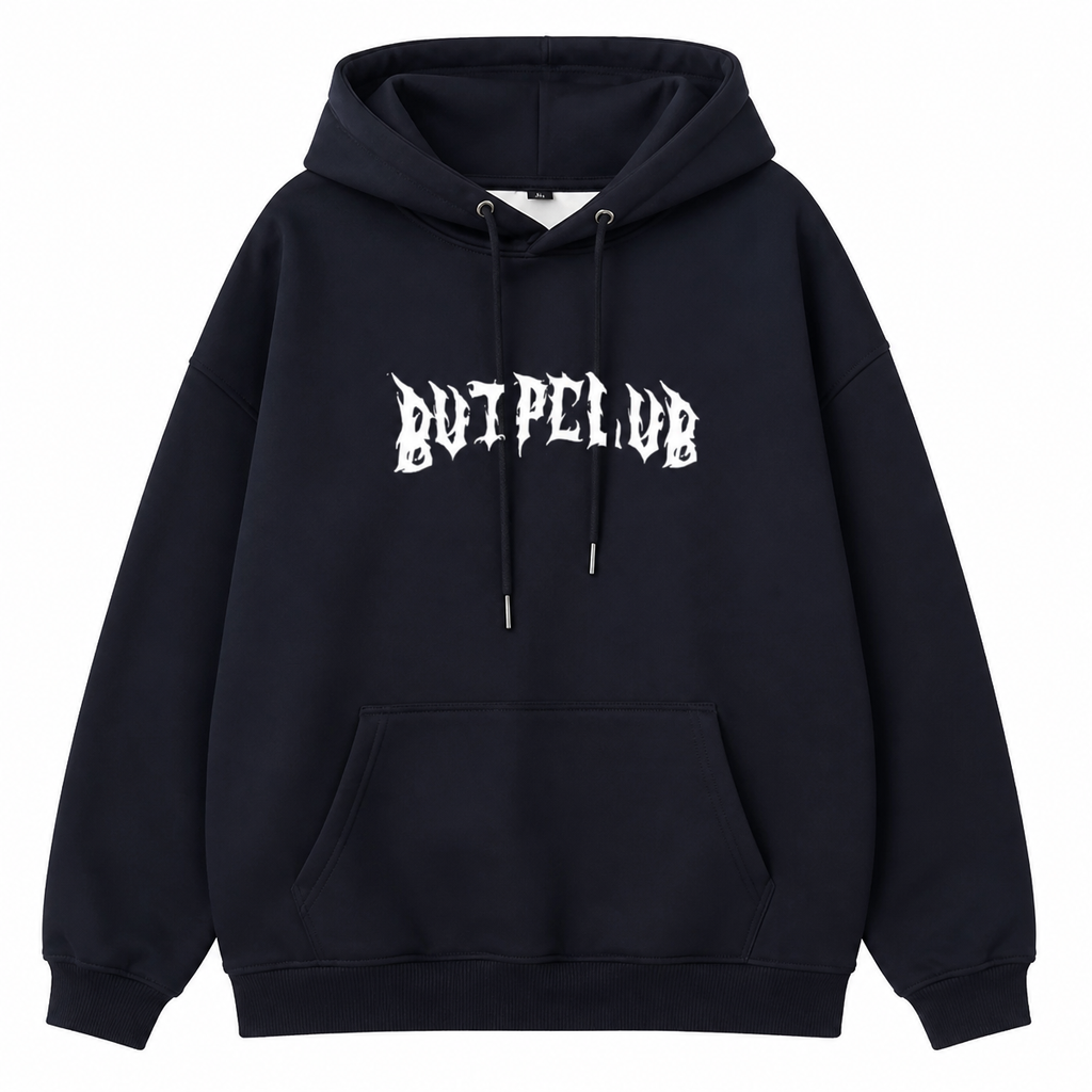Grunge Wing Print Pullover Hoodie