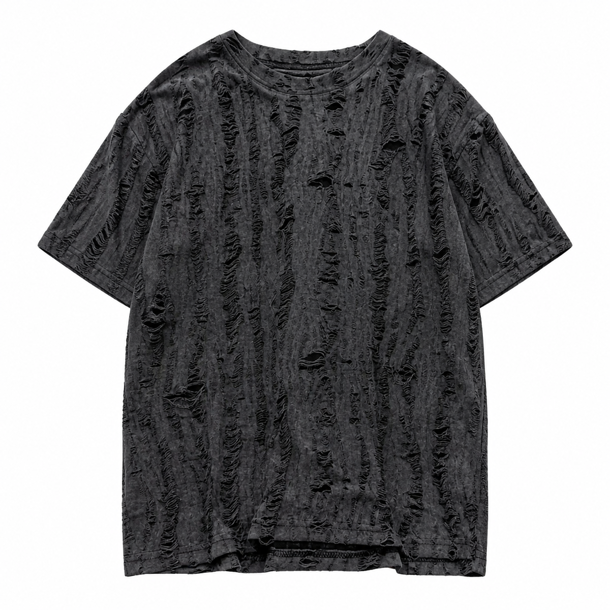Grunge Distressed Hollow-Hole Short-Sleeve T-Shirt