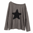 Women's Oversized Star Print Long-Sleeve T-Shirt