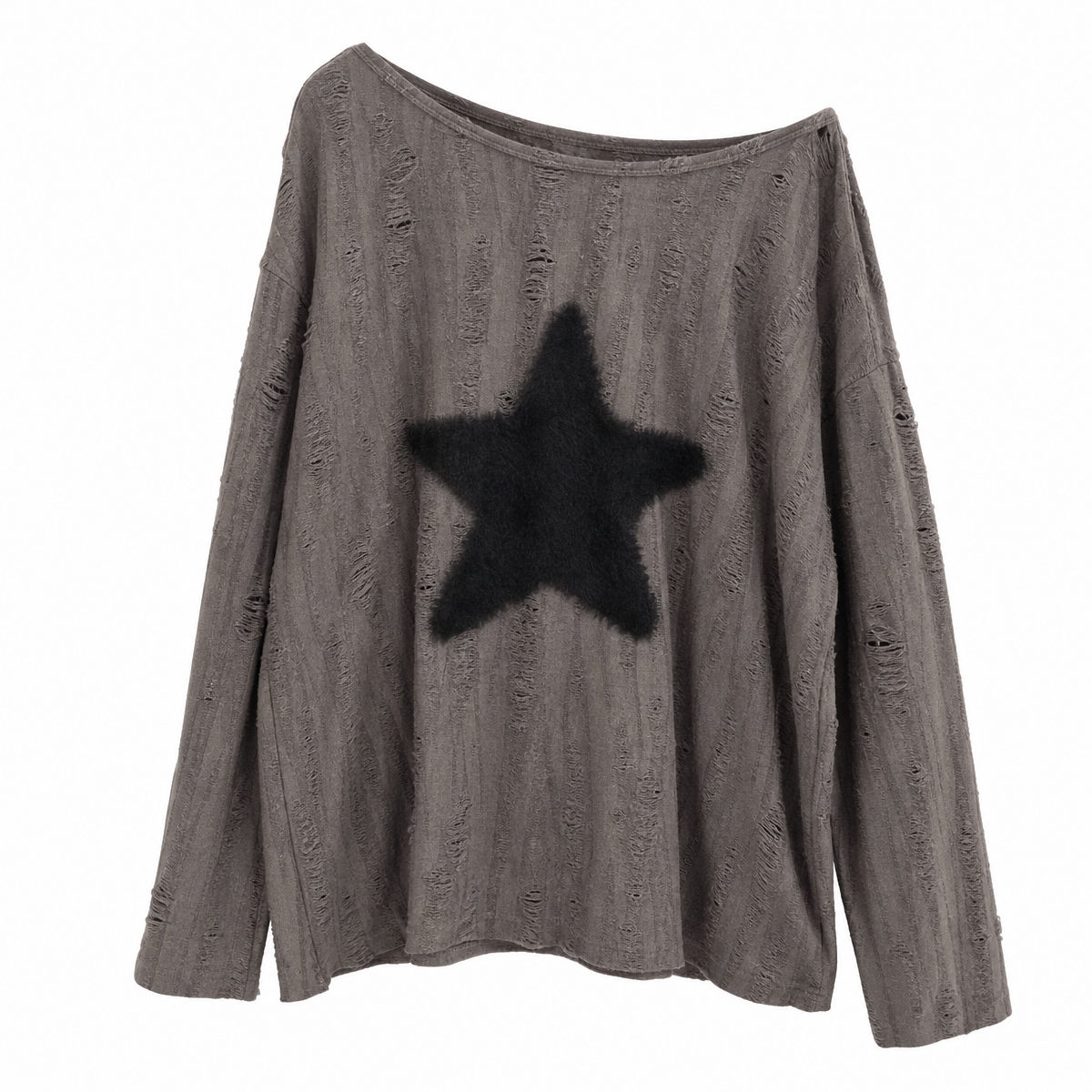 Women's Oversized Star Print Long-Sleeve T-Shirt