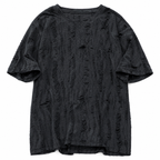 Men's Black Distressed Short-Sleeve T-Shirt