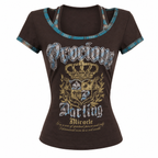 Women's Gothic Letter Graphic Short-Sleeve T-Shirt