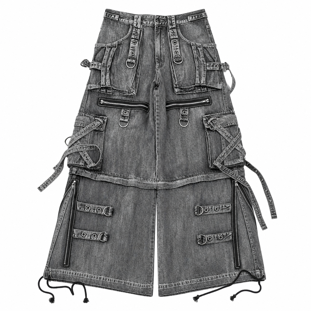 Vintage Washed Multi-Pocket Baggy Jeans