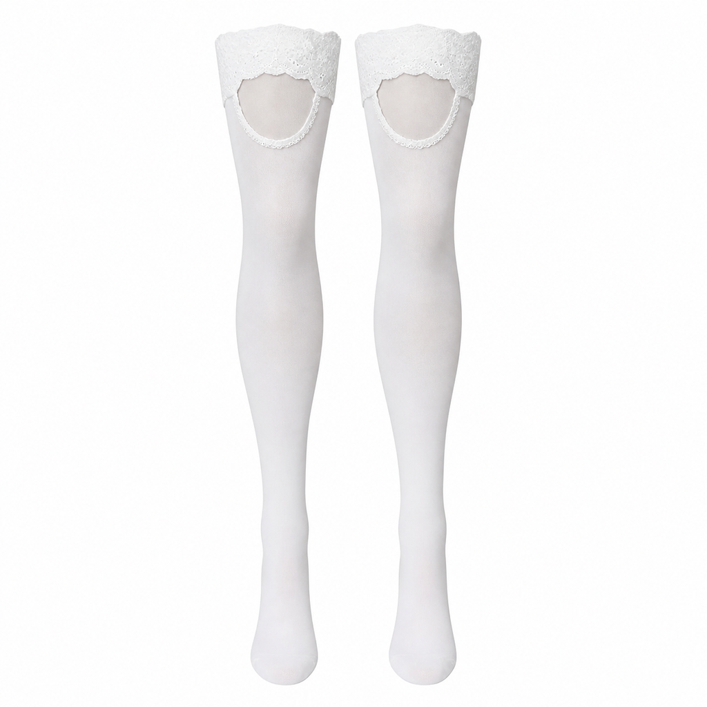 Grunge Suspender Thigh-High Stockings - One Size