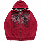 Women's Skull Graphic Zip-Up Hoodie