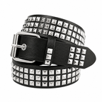 Grunge Pyramid Studded Faux Leather Belt