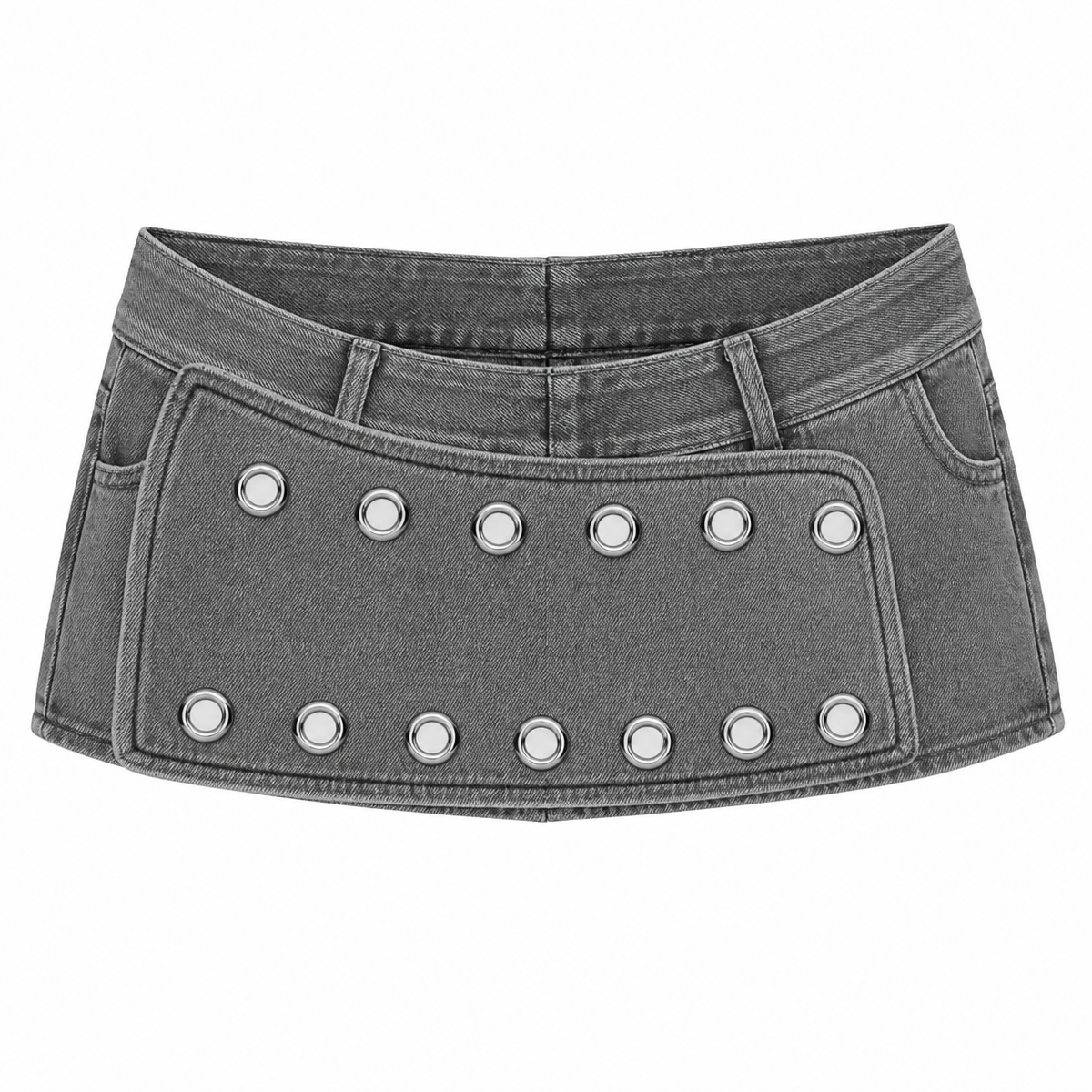 Grunge Studded Grey Shorts